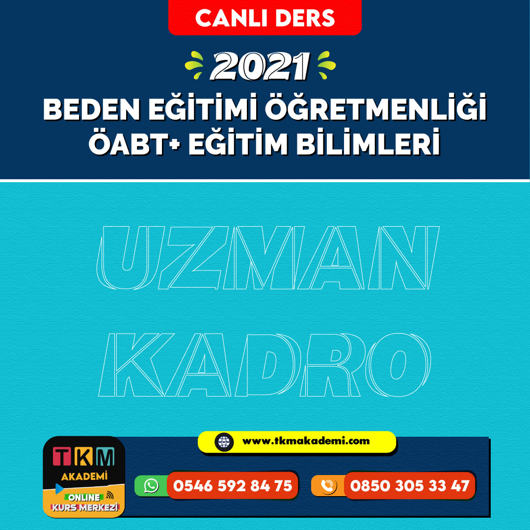 2021 Beden Egitimi Ogretmenligi Oabt Egitim Bilimleri Canli Katilim Paketi Tkm Akademi