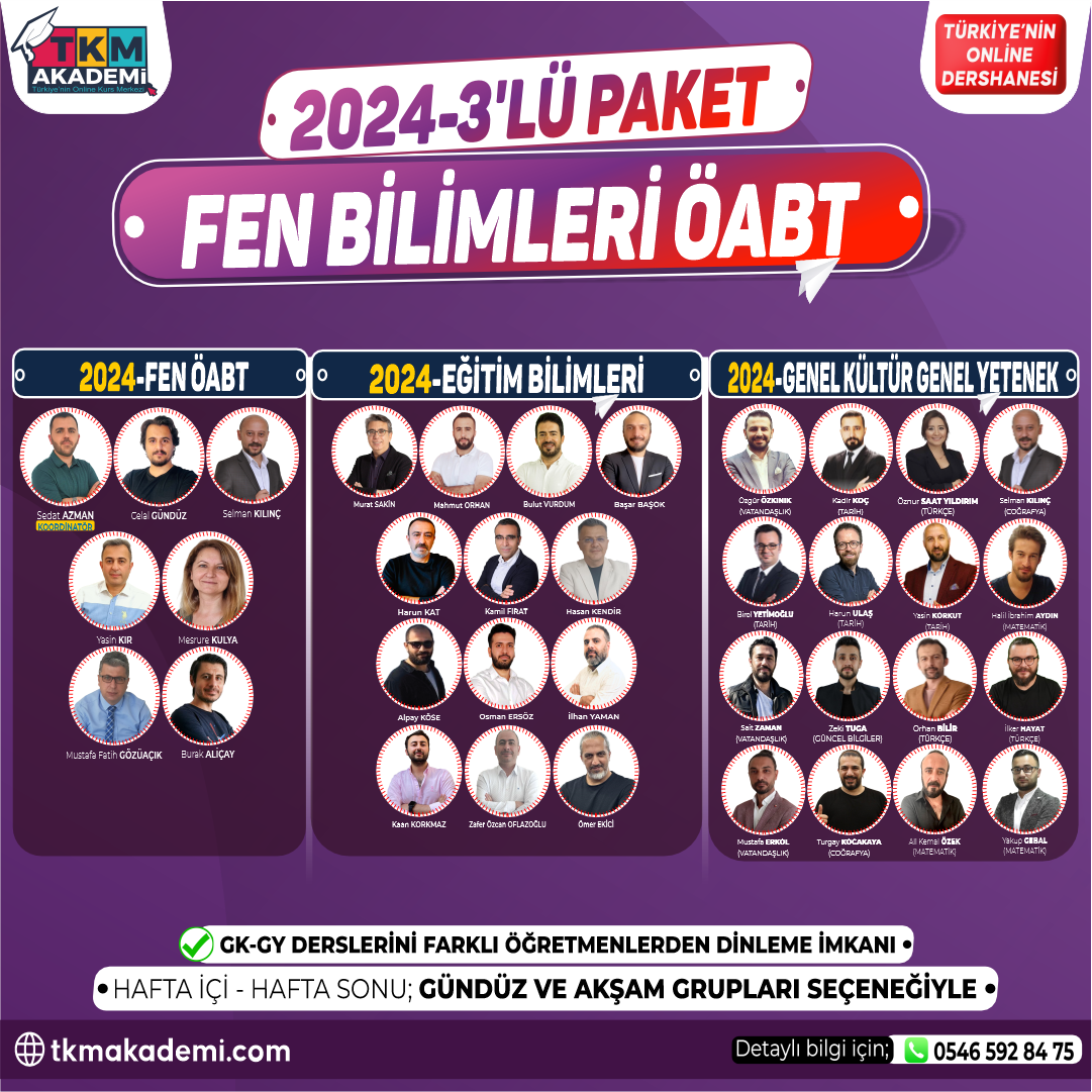 2024 Fen Bilimleri Öğretmenliği – TKM Akademi