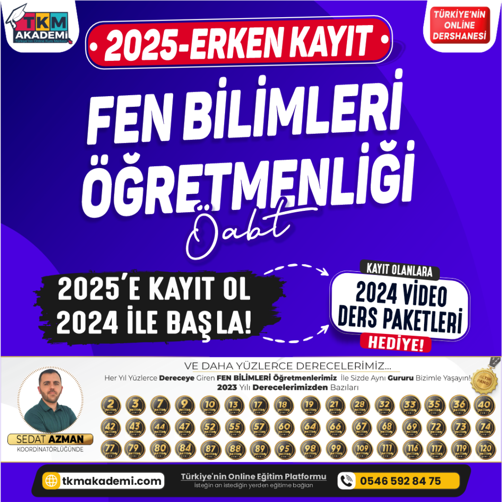 2025 Fen Bilimleri Öğretmenliği – TKM Akademi
