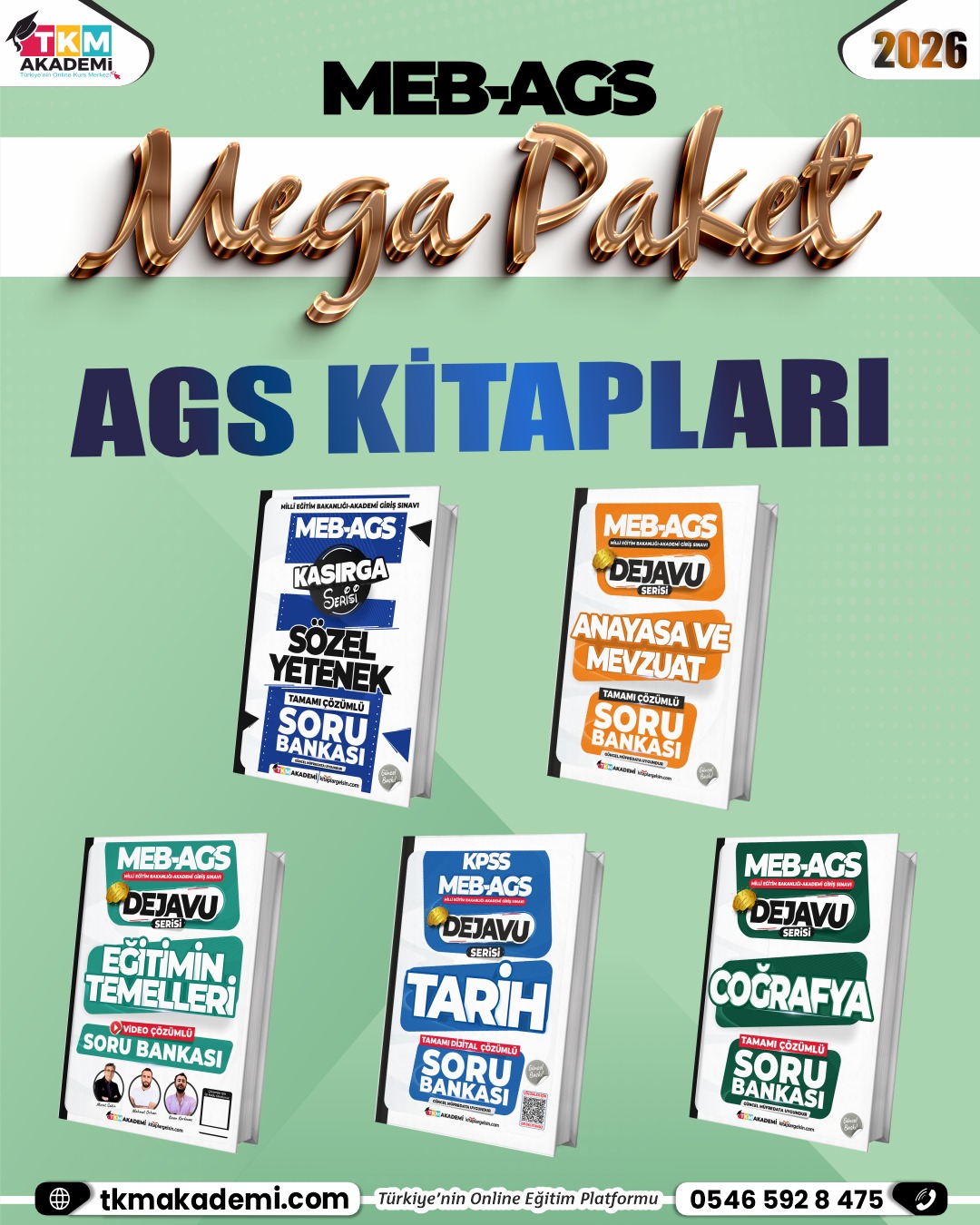 2026 AGS Tüm Dersler (Eğitim Bilimleri Dahil) Mega Paket (5